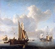 Esaias Van de Velde Ships off the coast oil painting artist